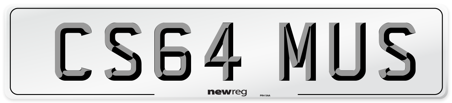 CS64 MUS Number Plate from New Reg